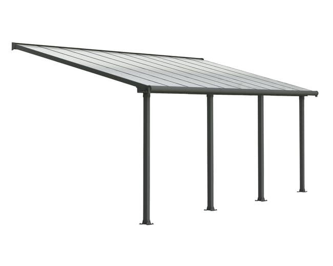 Pérgola cobertura de terraço de alumínio 619×294 cm cinza