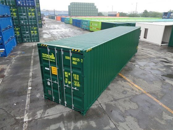 Recipiente Marítimo VERde de 40 PÉS de ALTO CUBO – Novo