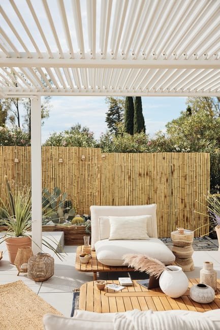Pérgola de alumínio NATERIAL PERSEA BRANCO 3,2X3,6M