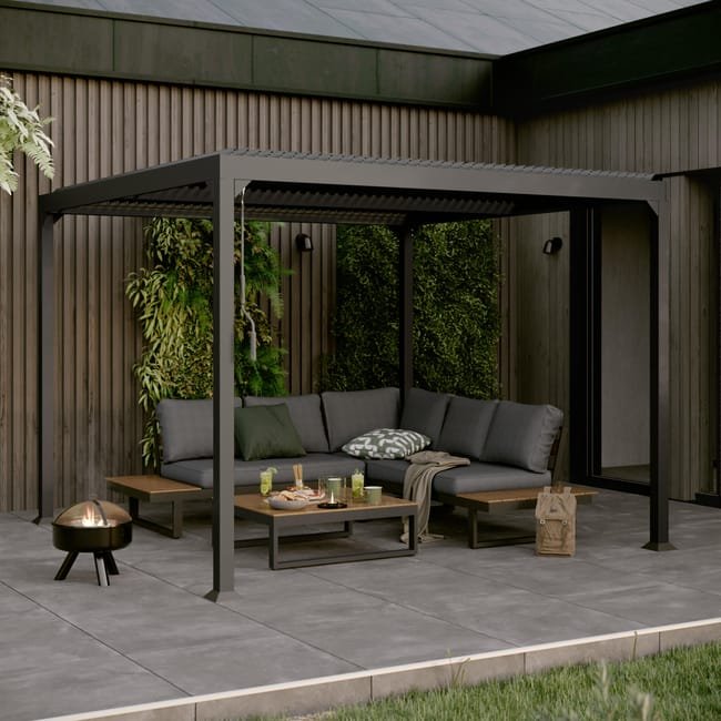 Pérgola bioclimática alumínio 3×2,98m antracite First I