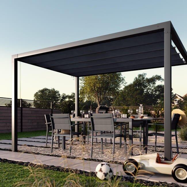 Pérgola de alumínio NATERIAL MANEA 350X260CM CINZA ESCURO