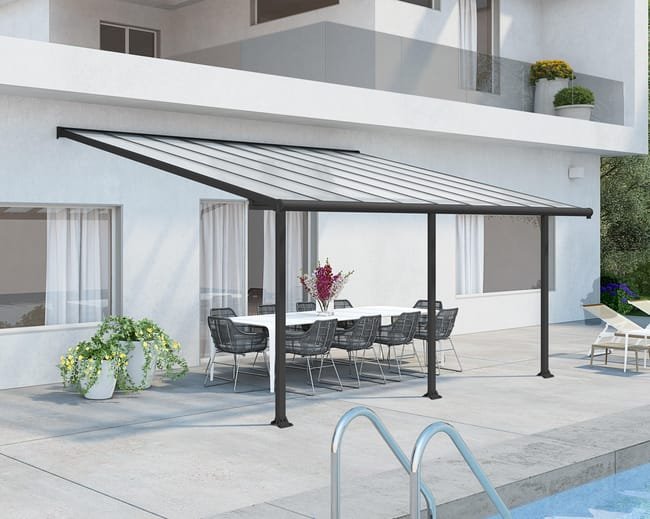 Cobertura para terraço de alumínio 546×294 cm cinza