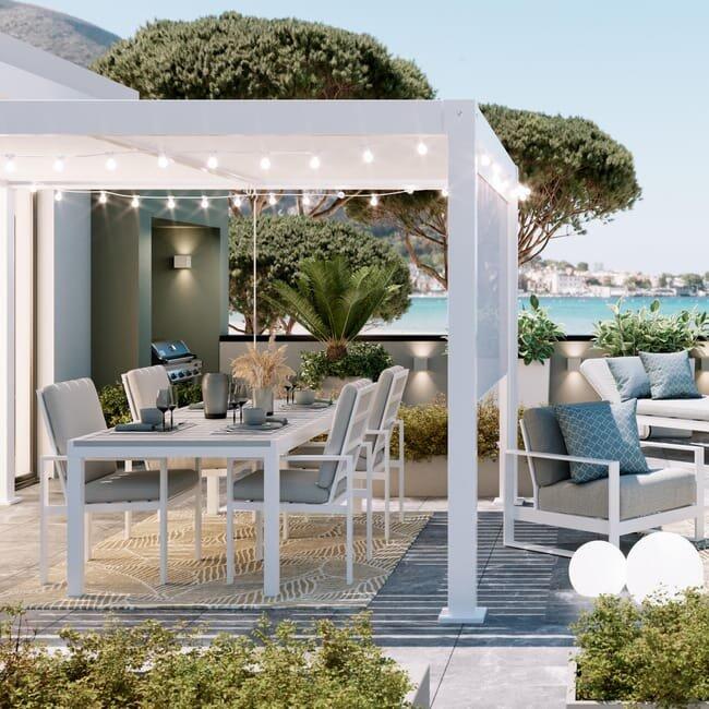 Pérgola bioclimática alumínio 3,13×3,58m branco Naterial Clima