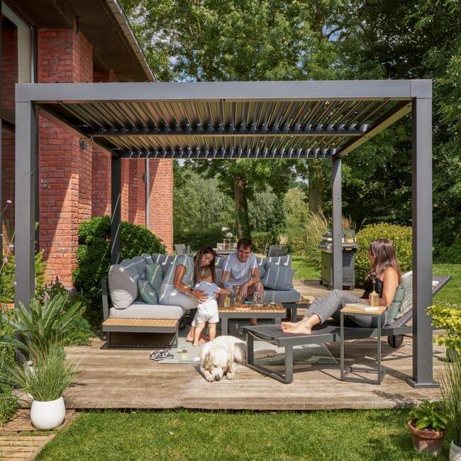 Pérgola bioclimática alumínio 3,13×3,58m antracite Naterial Clima