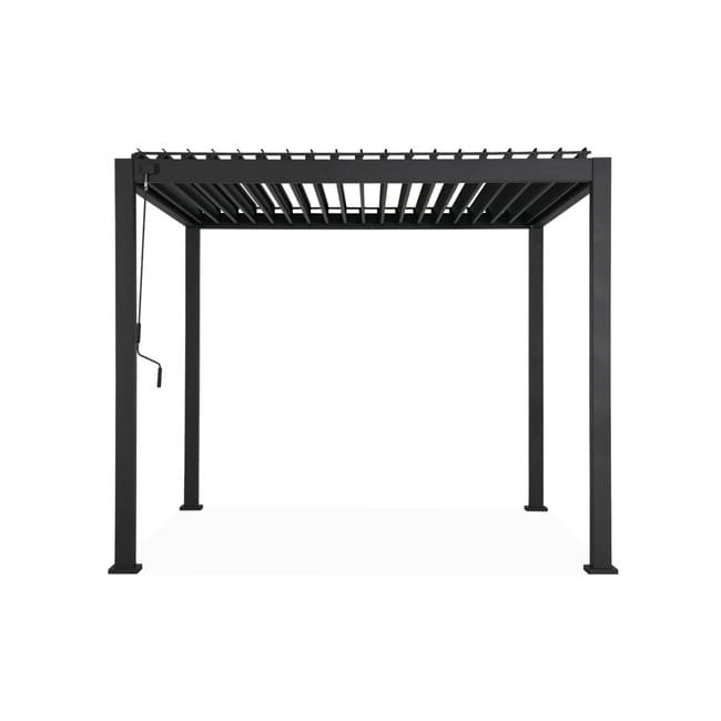 3x3m pérgola bioclimática de alumínio com lâminas ajustáveis, Triomphe 3x3m, Antracite, 301x301x250 cm