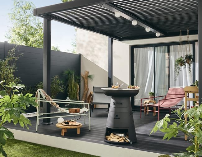 Pérgola de alumínio NATERIAL PERSEA ANTRACITE 3,2X3,6M