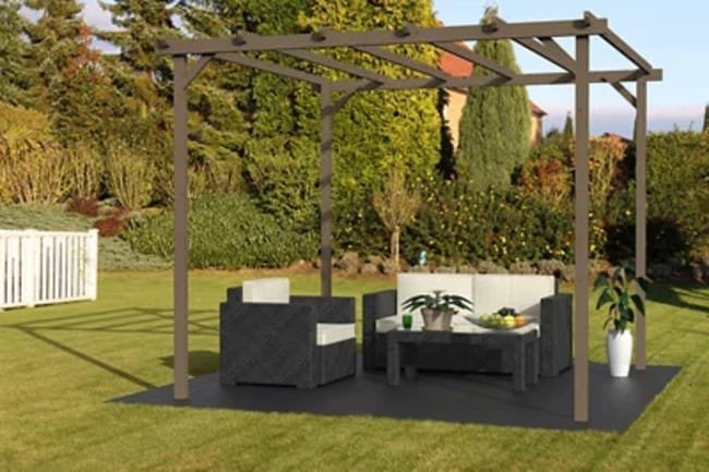 Pérgola de madeira castanho 300×300 cm Tanger