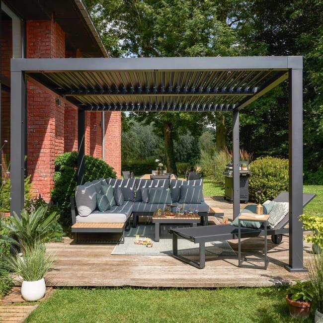 Pérgola bioclimática alumínio 3,13×3,58m antracite Naterial Clima