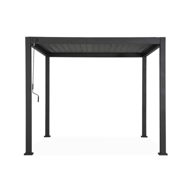 3x3m pérgola bioclimática de alumínio com lâminas ajustáveis, Triomphe 3x3m, Antracite, 301x301x250 cm