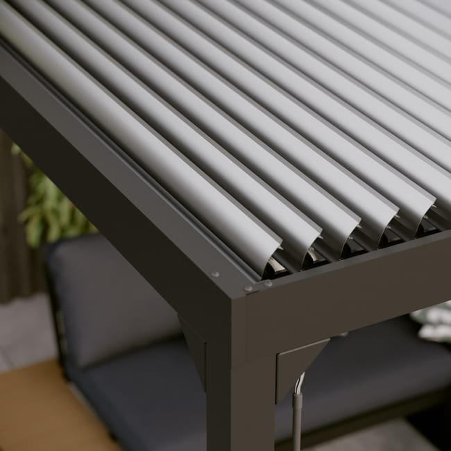 Pérgola bioclimática alumínio 3×2,98m antracite First I