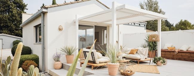 Pérgola de alumínio NATERIAL PERSEA BRANCO 3,2X3,6M