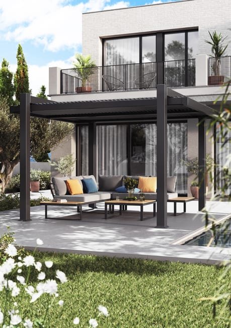 Pérgola de alumínio NATERIAL PERSEA ANTRACITE 3,2X3,6M