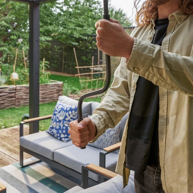 Pérgola bioclimática alumínio 3,13×3,58m antracite Naterial Clima
