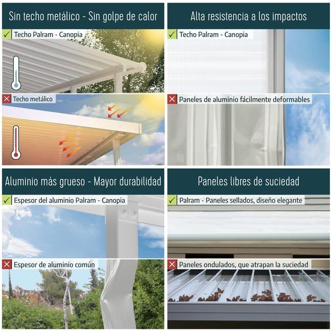 Pérgola cobertura de terraço de alumínio 619×294 cm cinza