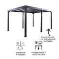 Pérgola de alumínio NATERIAL BOREA 3X4,19M CINZA