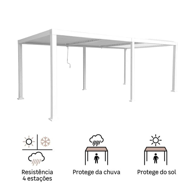Pérgola bioclimática alumínio 3,13X6,14m branco Naterial Clima