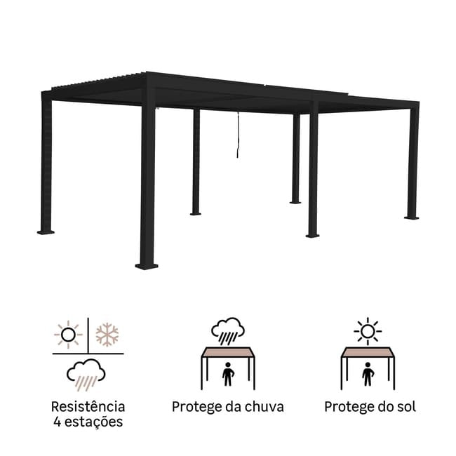Pérgola bioclimática alumínio 3,13X6,14m antracite Naterial Clima