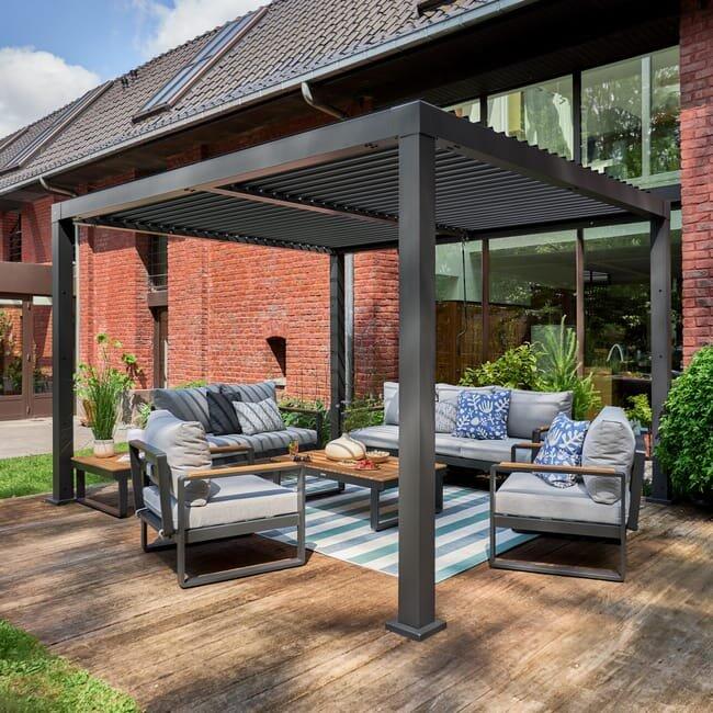 Pérgola bioclimática alumínio 3,13×3,58m antracite Naterial Clima