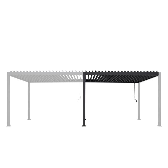 Extensão pérgola alumínio 3.6×3.6×2.5 m cinza escuro Naterial Modus Bioclimatic
