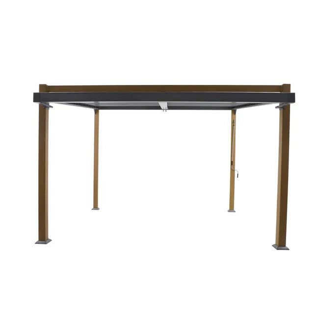Pérgola de alumínio NATERIAL ODYSSEA 3,8X3,19M EFEITO MADEIRA
