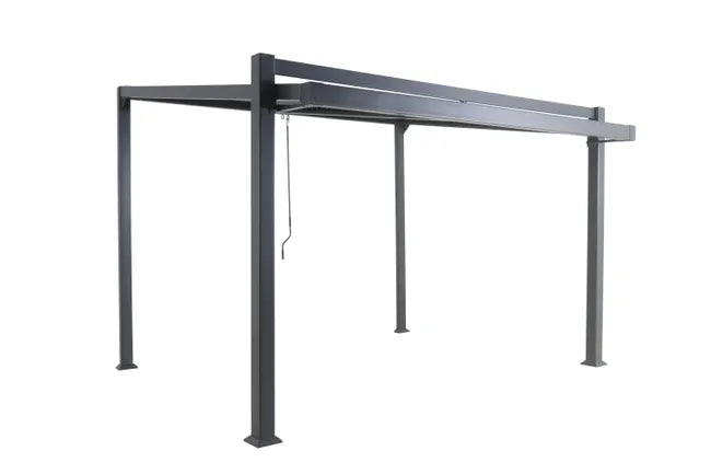 Pérgola bioclima com lâminas ajustáveis 319×380 cm cinza escuro Naterial Odyssea