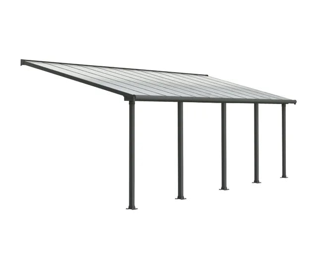 Cobertura para terraço de alumínio 739×294 cm cinza