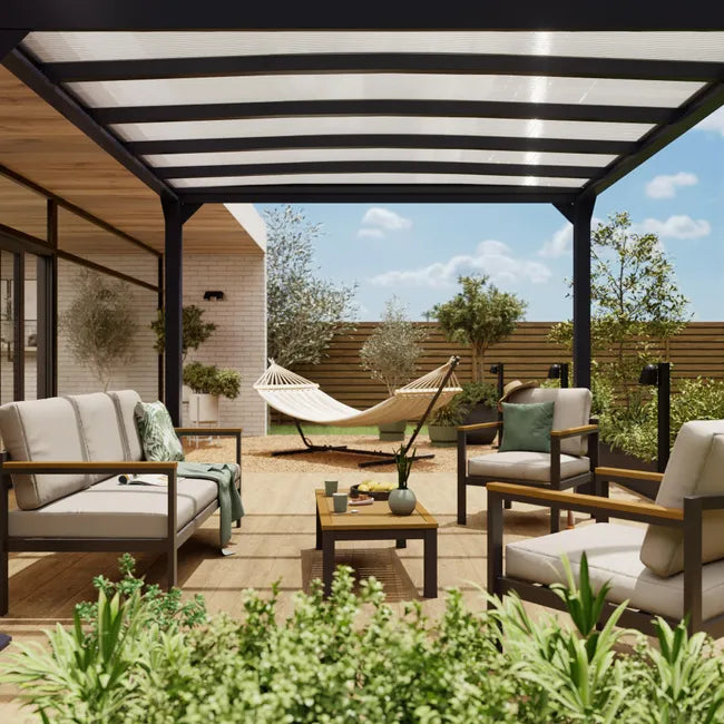 Pérgola de alumínio NATERIAL BOREA 3X3M CINZA