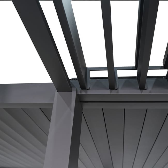 Extensão pérgola alumínio 3.6×3.6×2.5 m cinza escuro Naterial Modus Bioclimatic