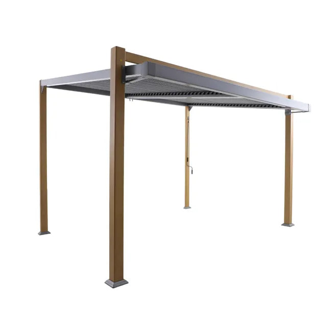 Pérgola de alumínio NATERIAL ODYSSEA 3,8X3,19M EFEITO MADEIRA