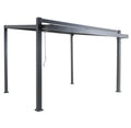 Pérgola bioclima com lâminas ajustáveis 319×380 cm cinza escuro Naterial Odyssea