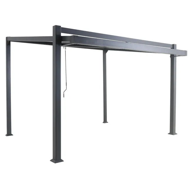 Pérgola bioclima com lâminas ajustáveis 319×380 cm cinza escuro Naterial Odyssea