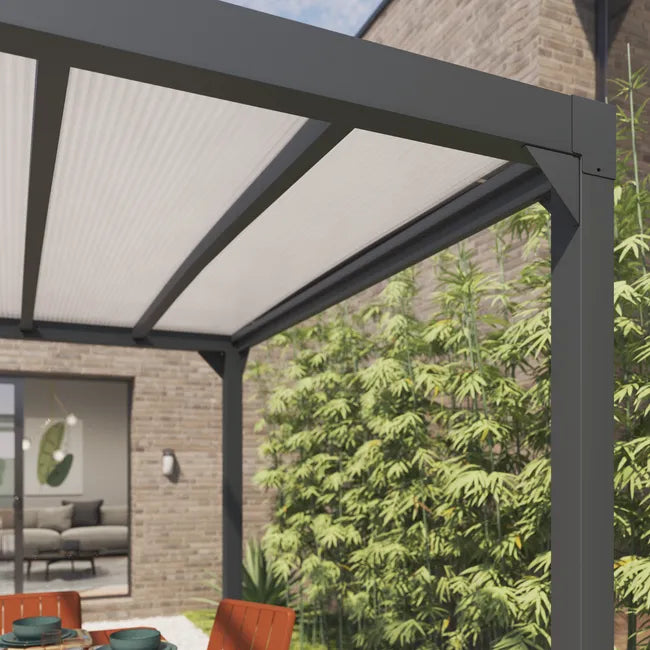 Pérgola de parede em alumínio NATERIAL BOREA 3X3M ANTRACITE