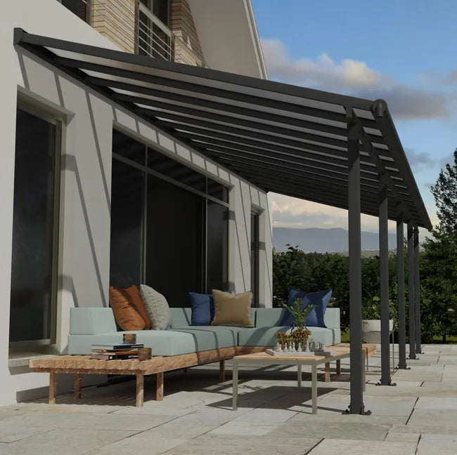 Cobertura para terraço de alumínio 860×294 cm cinza