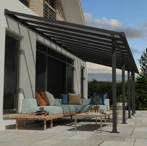 Cobertura para terraço de alumínio 860×294 cm cinza
