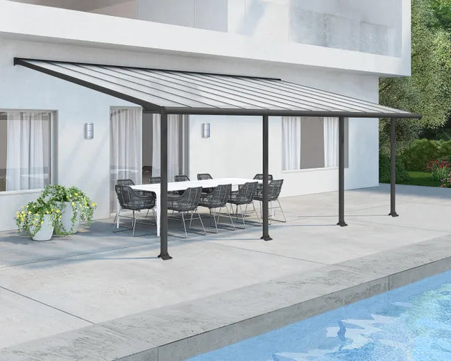 Cobertura para terraço de alumínio 739×294 cm cinza