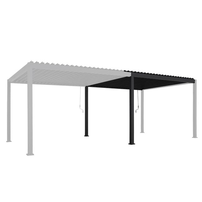 Extensão pérgola alumínio 3.6×3.6×2.5 m cinza escuro Naterial Modus Bioclimatic