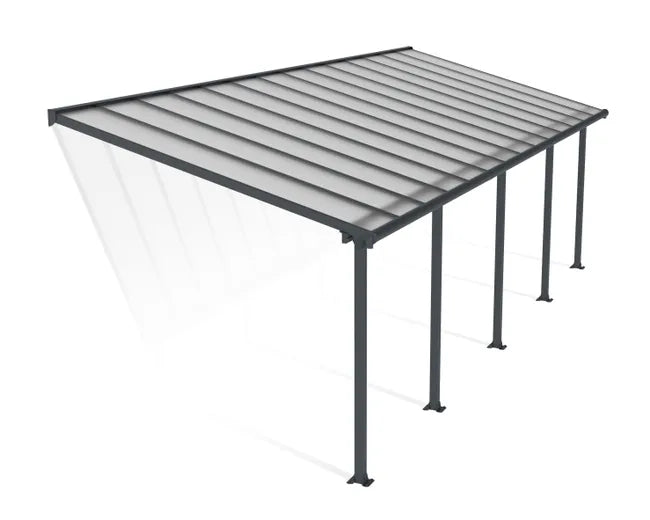 Cobertura para terraço de alumínio 860×294 cm cinza