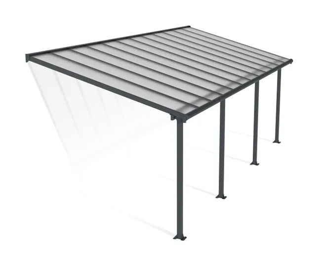 Cobertura para terraço de alumínio 739×294 cm cinza
