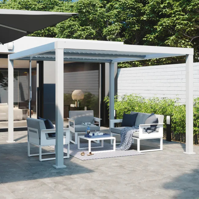 Pérgola bioclimática alumínio 3,13×1,98m branco Naterial Clima