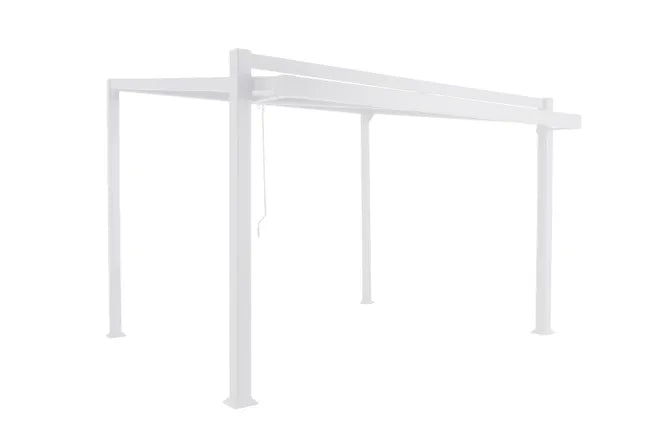 Pérgola bioclima com lâminas ajustáveis 319×380 cm branco Naterial Odyssea