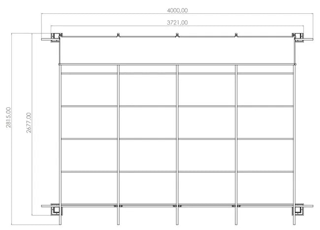 Pérgola de alumínio NATERIAL OMEGA CINZA ESCURO 2,85X4M