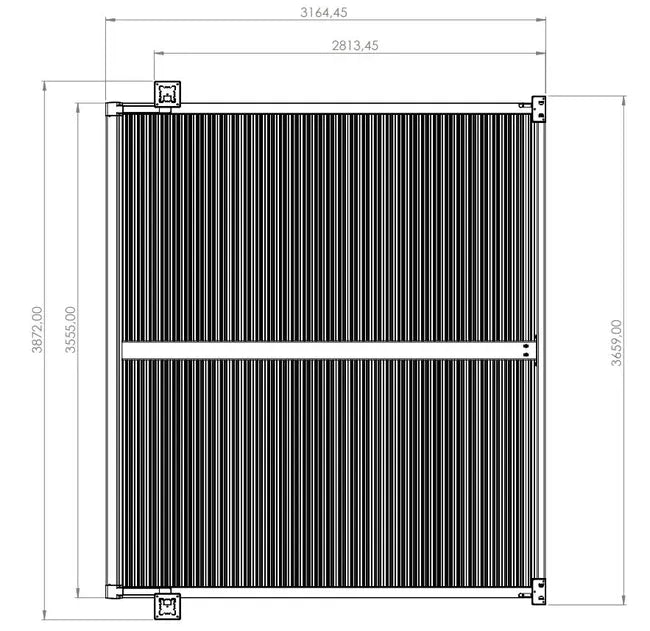 Pérgola bioclima com lâminas ajustáveis 319×380 cm cinza escuro Naterial Odyssea