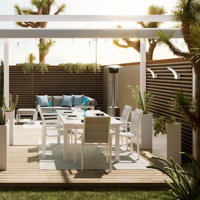 Pérgola bioclima com lâminas ajustáveis 319×380 cm branco Naterial Odyssea