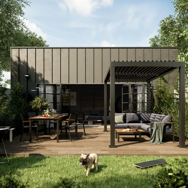 Pérgola bioclimática alumínio 3,13×1,98m antracite Naterial Clima