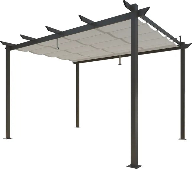 Pérgola de alumínio NATERIAL OMEGA CINZA ESCURO 2,85X4M