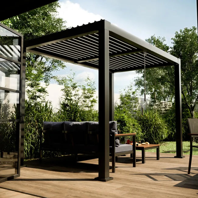 Pérgola bioclimática alumínio 3,13×1,98m antracite Naterial Clima
