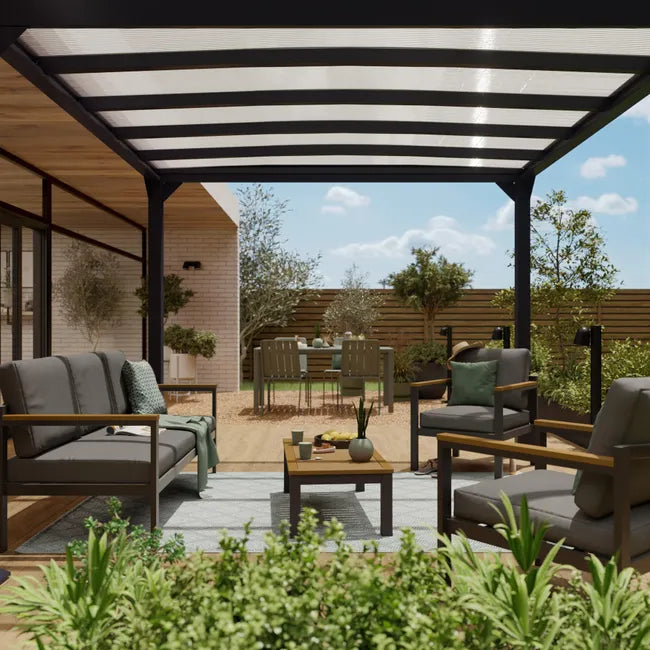 Pérgola de alumínio NATERIAL BOREA 3X3M CINZA