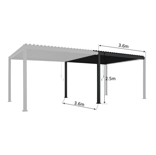 Extensão pérgola alumínio 3.6×3.6×2.5 m cinza escuro Naterial Modus Bioclimatic