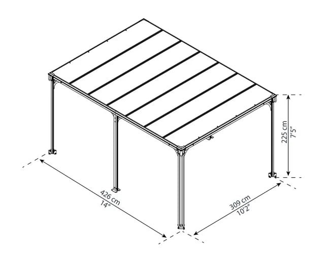 Pérgola de alumínio 426×309 cm Miçano Gazebo