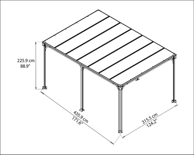 Pérgola de alumínio 426×309 cm Miçano Gazebo